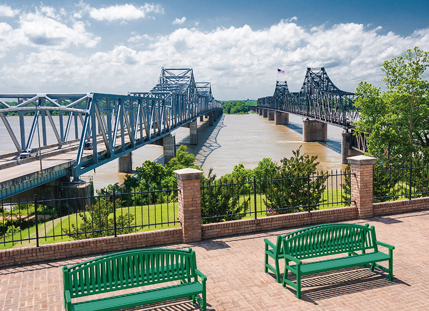 View old bridge in Vicksburg Mississippi