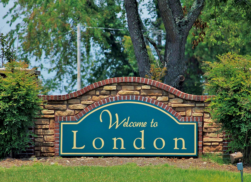 Welcome sign in London Kentucky