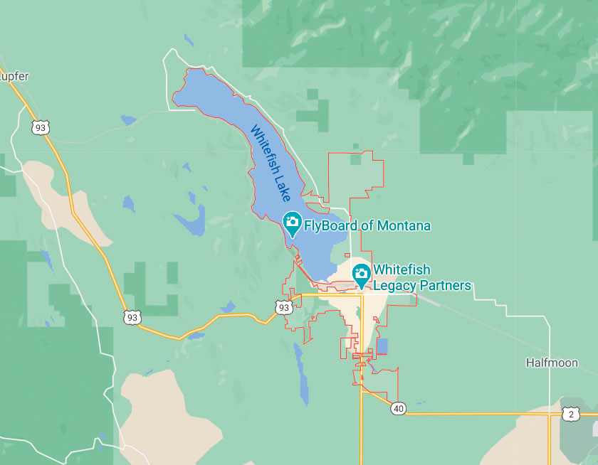 Map of Whitefish Montana