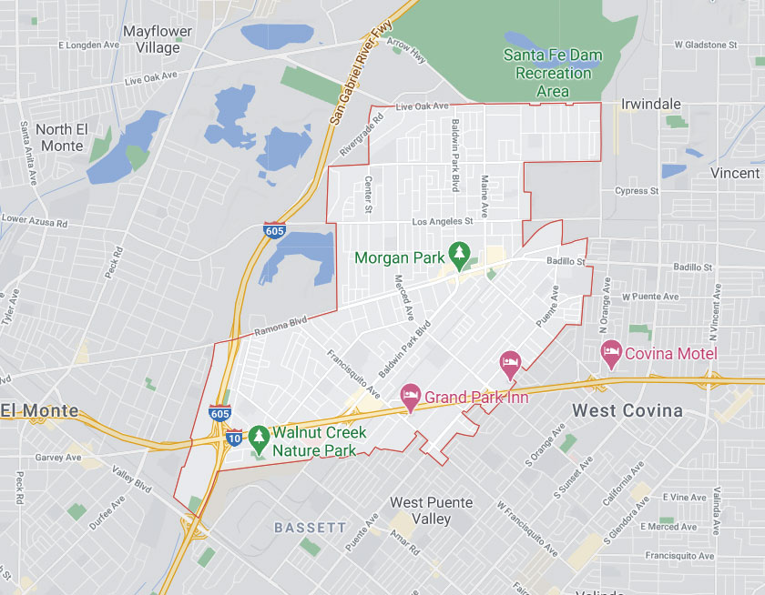 Map of Baldwin Park California