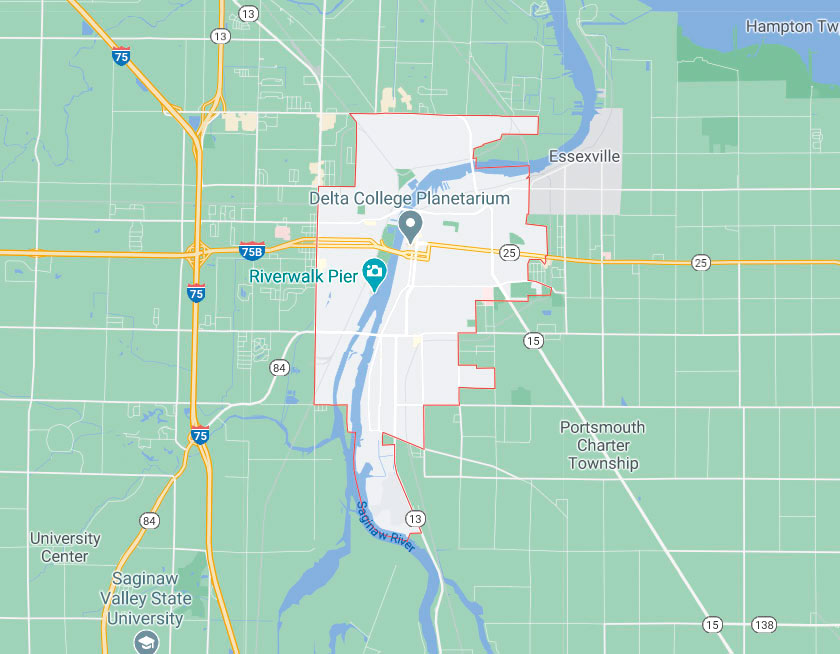 Map of Bay City Michigan