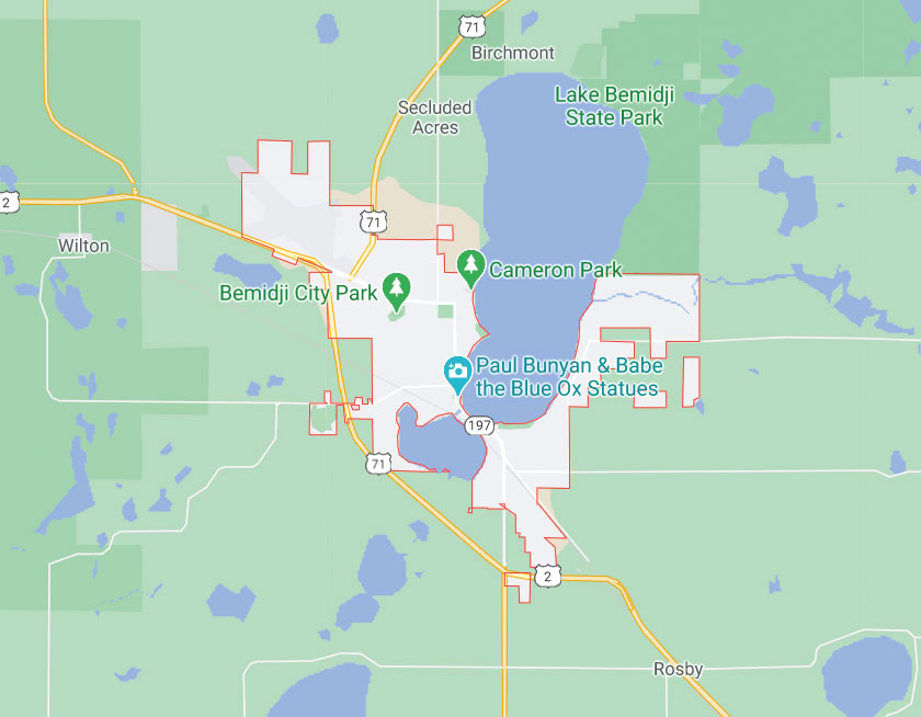 Map of Bemidji Minnesota
