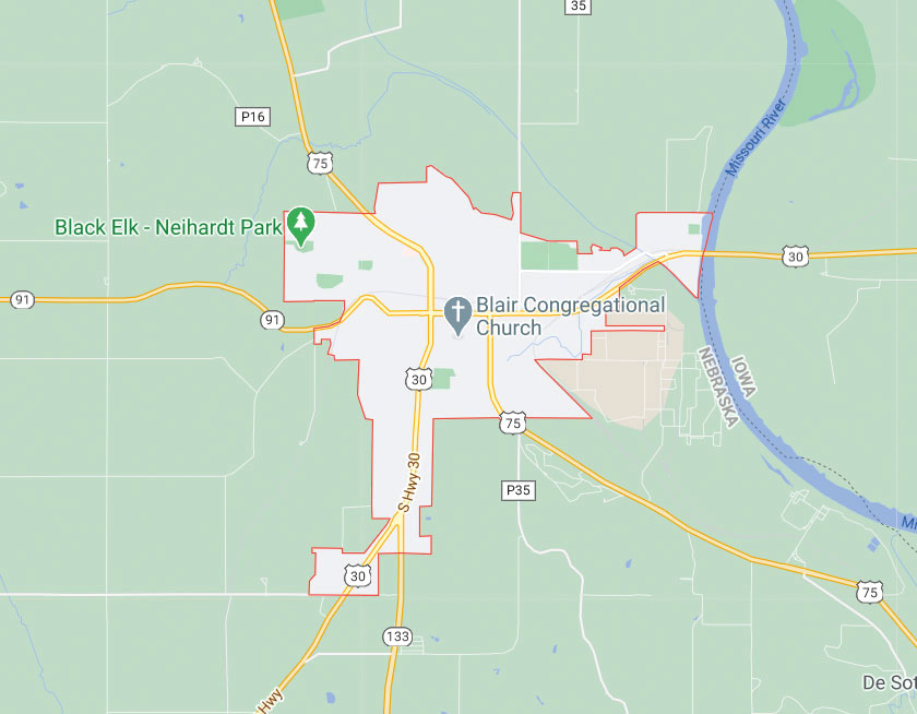 Map of Blair Nebraska