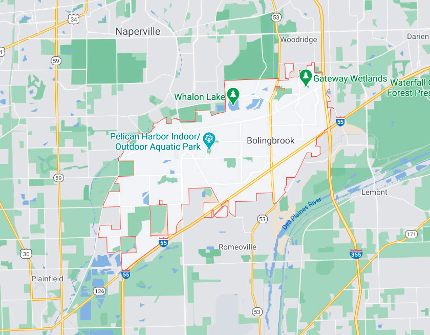 Map of Bolingbrook Illinois