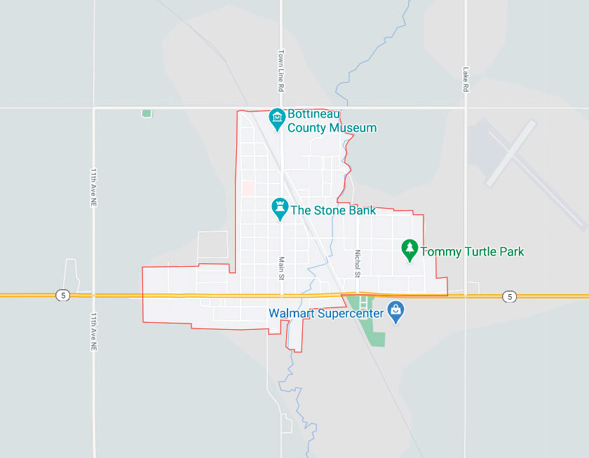 Map of Bottineau North Dakota