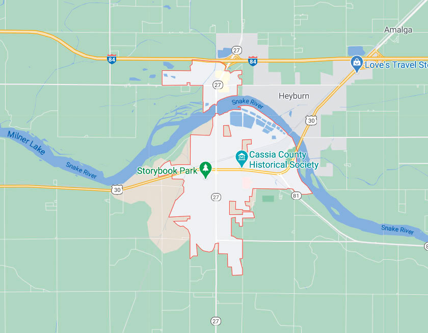 Map of Burley Idaho