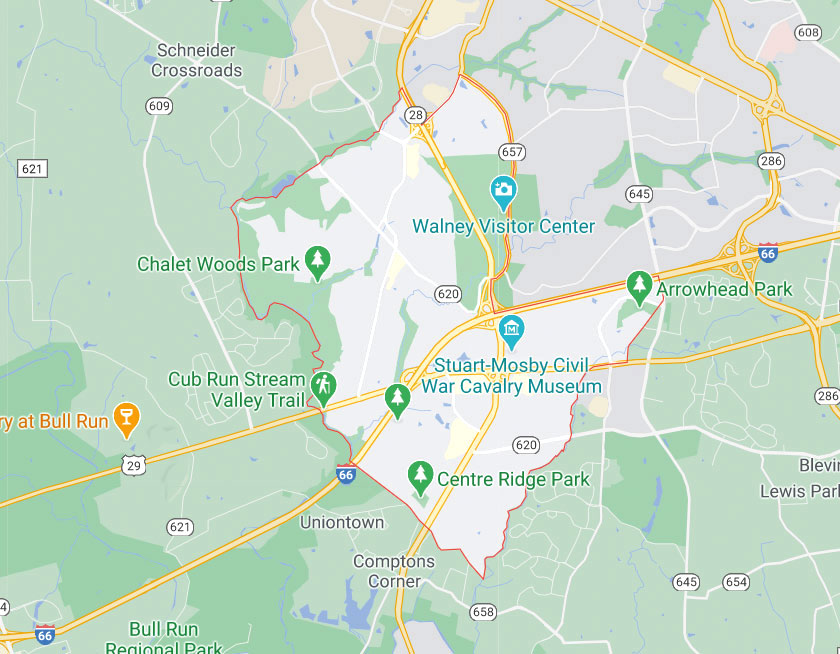 Map of Centreville Virginia