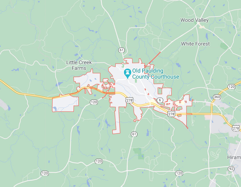 Map of Dallas Georgia