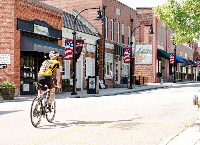 Downtown street Wake Forest North Carolina