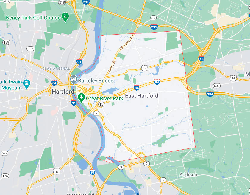 Map of East Hartford Connecticut