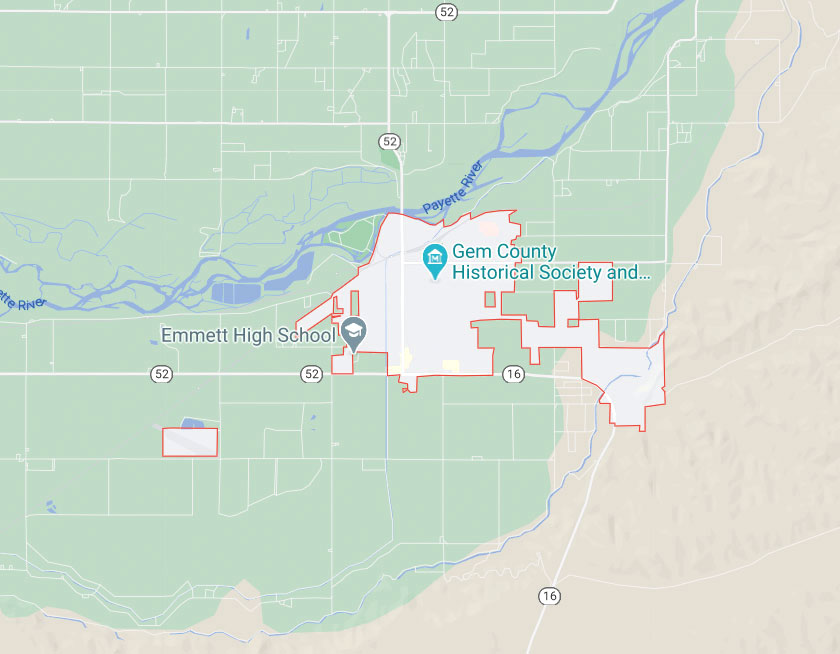 Map of Emmett Idaho