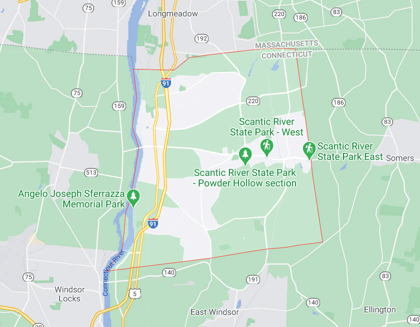 Map of Enfield Connecticut