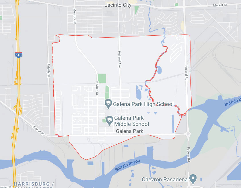 Map of Galena Park Texas