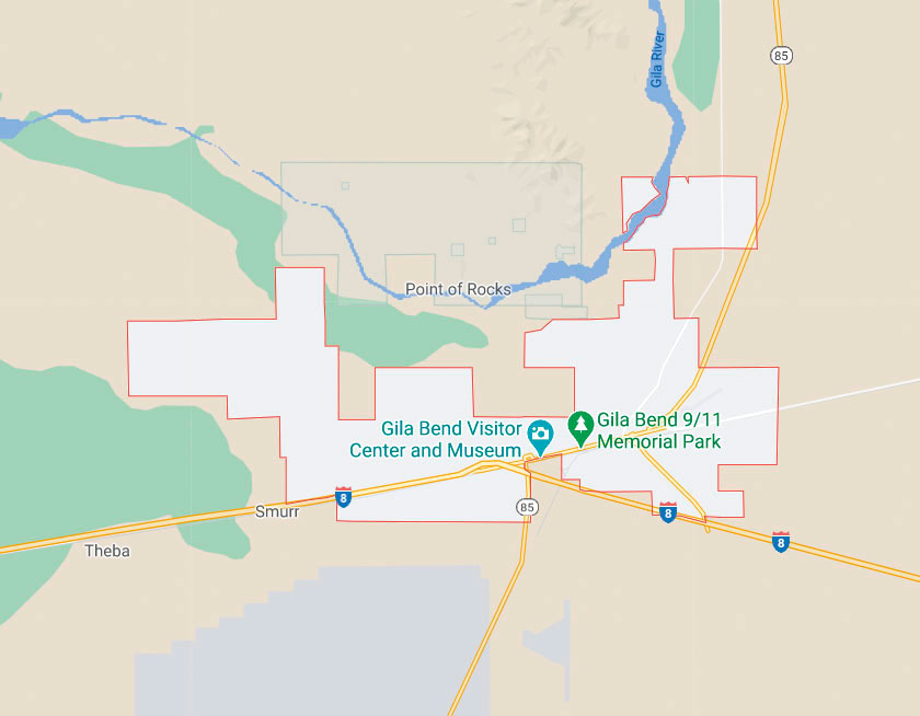 Map of Gila Bend Arizona