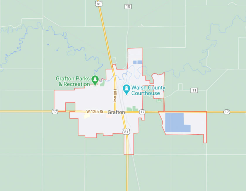 Map of Grafton North Dakota