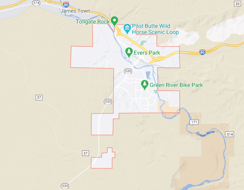 Map of Green River Wyoming