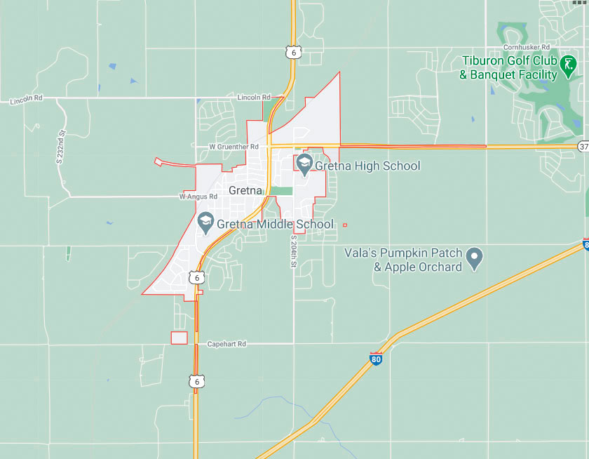 Map of Gretna Nebraska