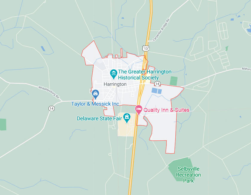 Map of Harrington Delaware