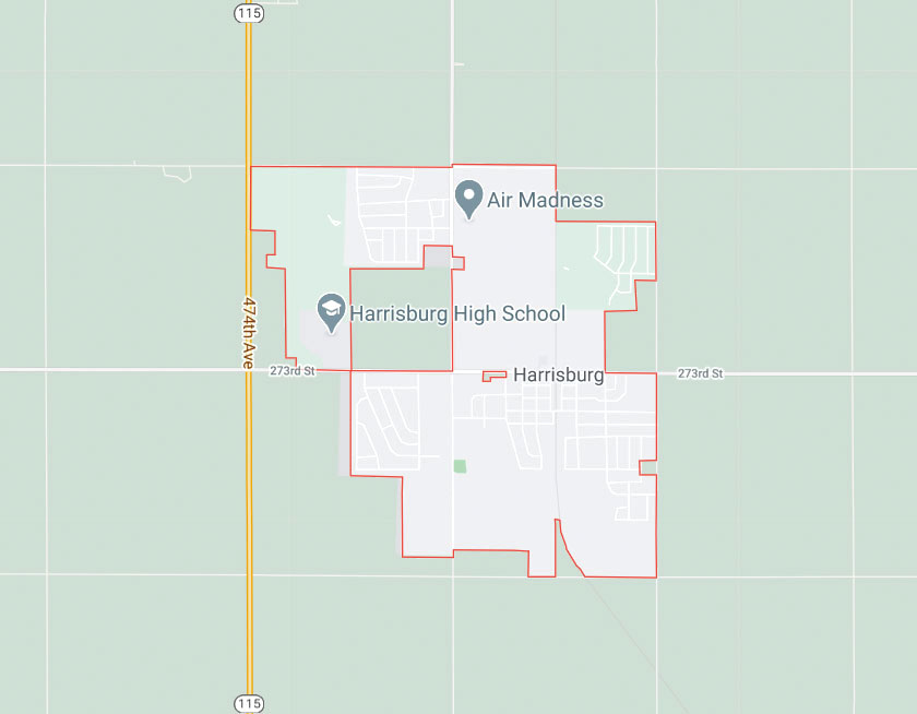 Map of Harrisburg South Dakota