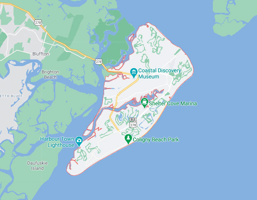 Map of Hilton Head Island South Carolina