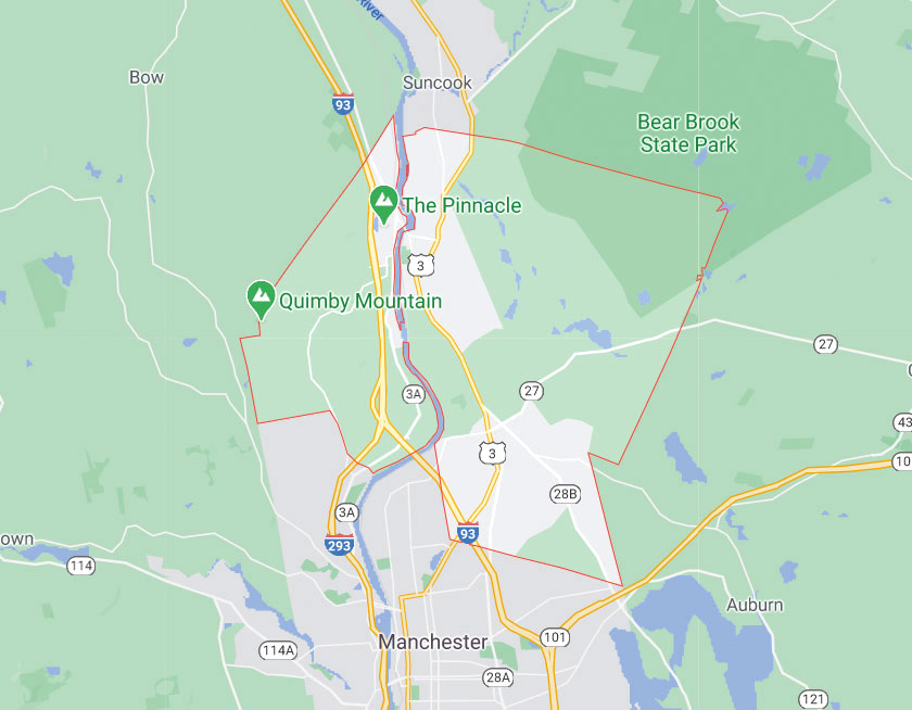 Map of Hooksett New Hampshire