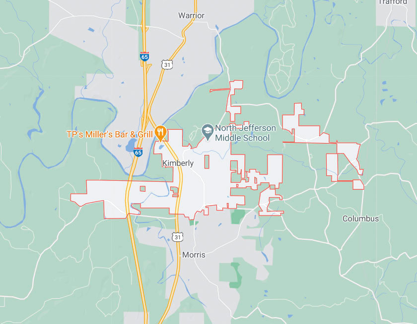 Map of Kimberly Alabama