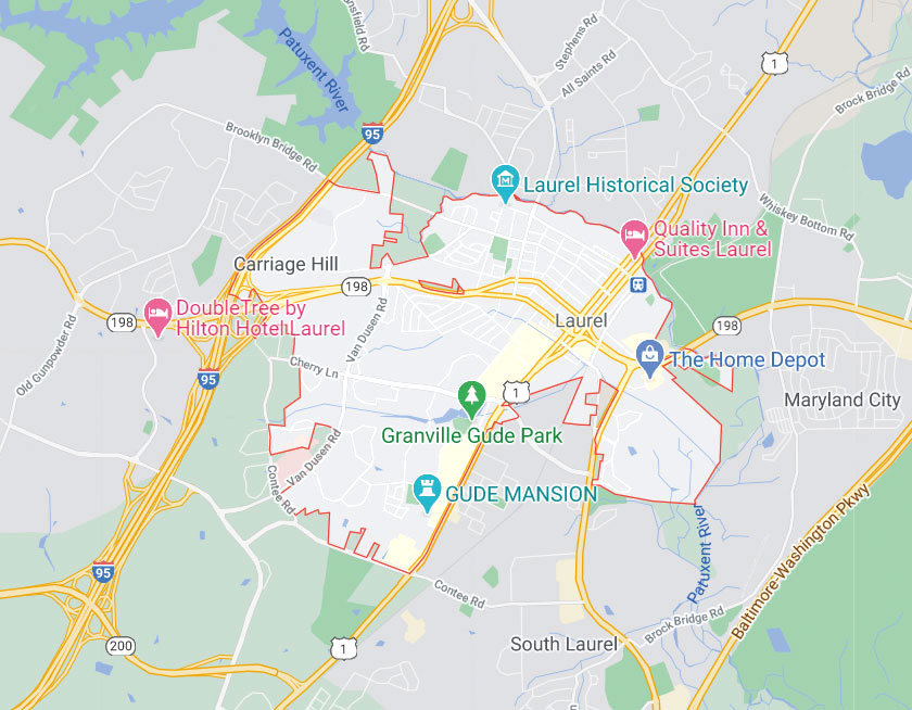 Map of Laurel Maryland