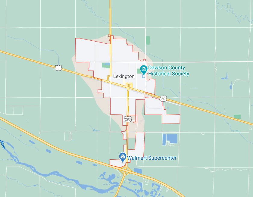 Map of Lexington Nebraska
