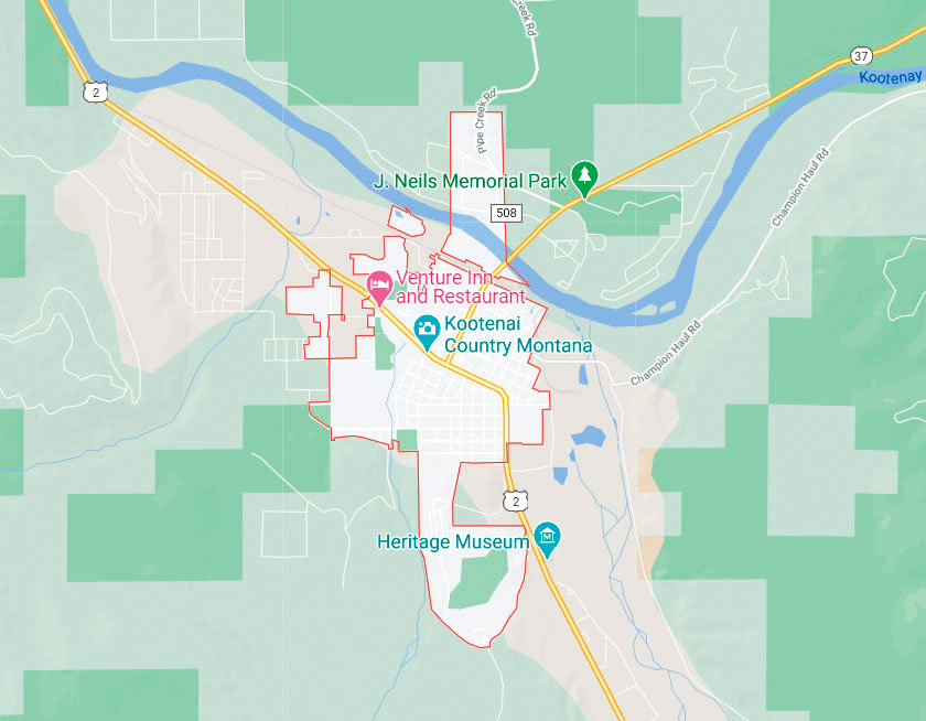 Map of Libby Montana