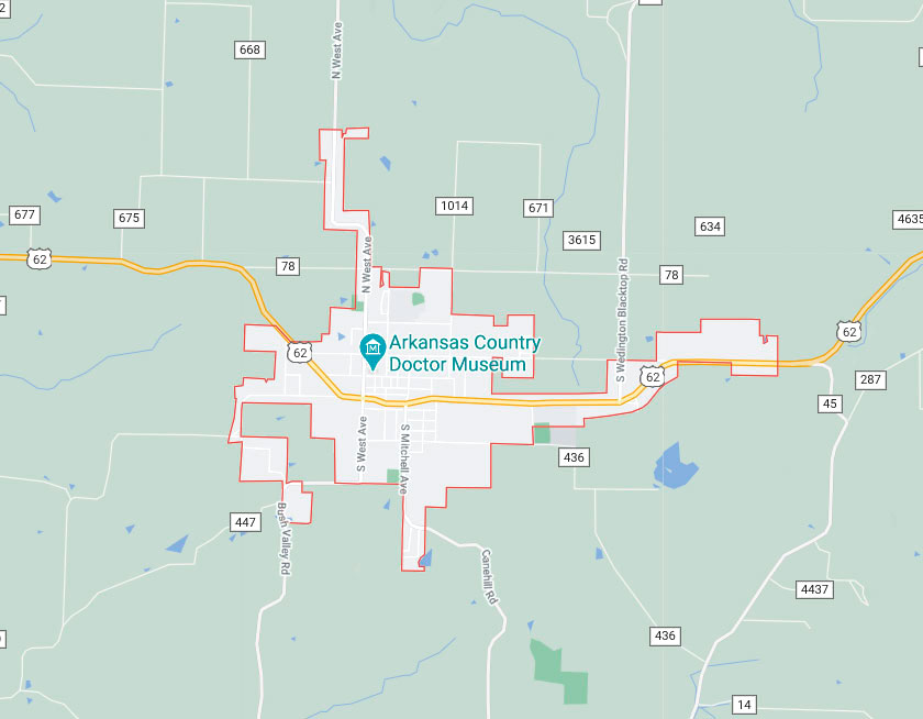Map of Lincoln Arkansas