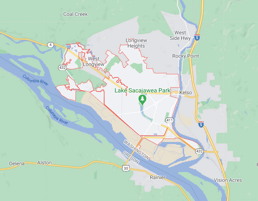 Map of Longview Washington