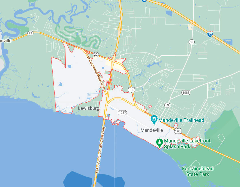 Map of Mandeville Louisiana