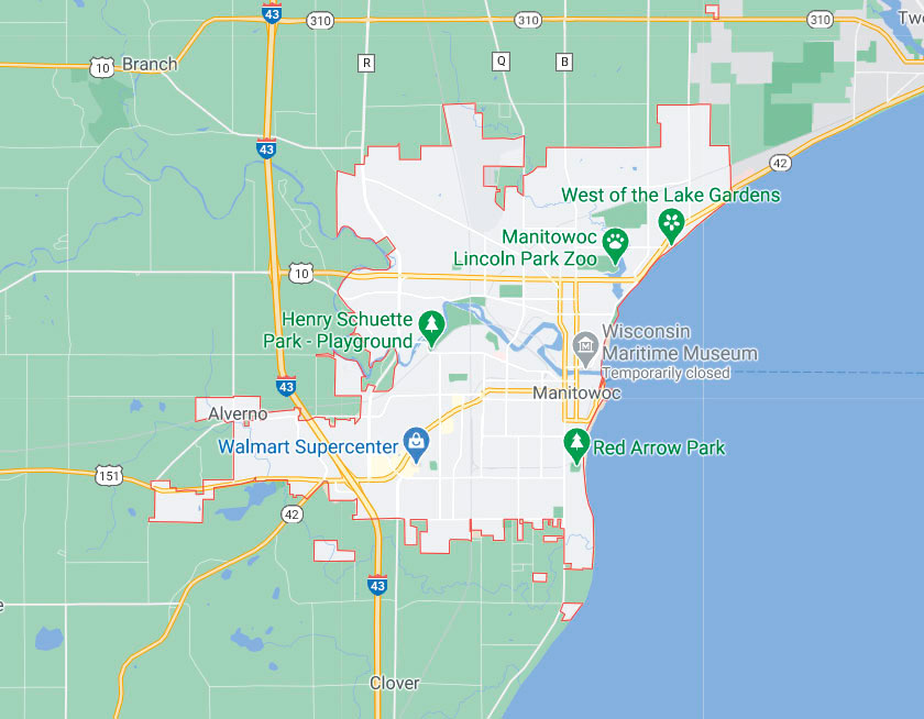 Map of Manitowoc Wisconsin
