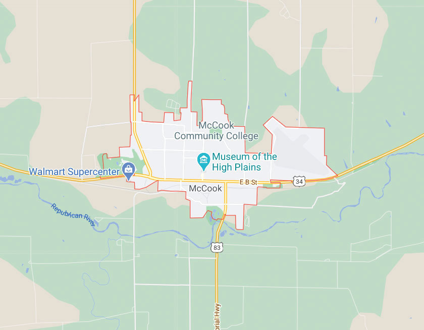 Map of McCook Nebraska