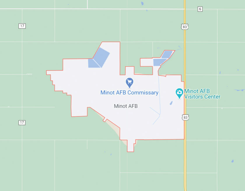 Map of Minot AFB North Dakota