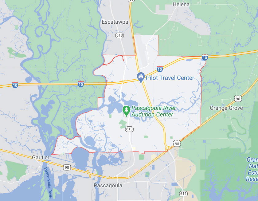 Map of Moss Point Mississippi