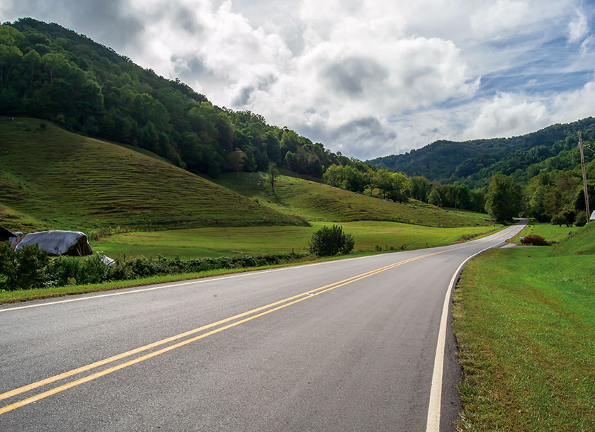 Mountain side view in Asheboro North Carolina