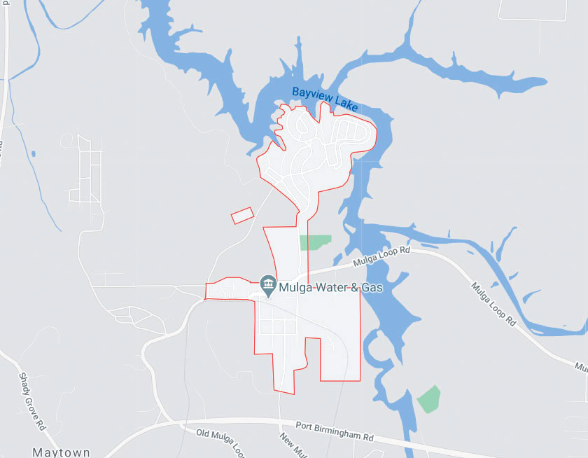 Map of Mulga Alabama