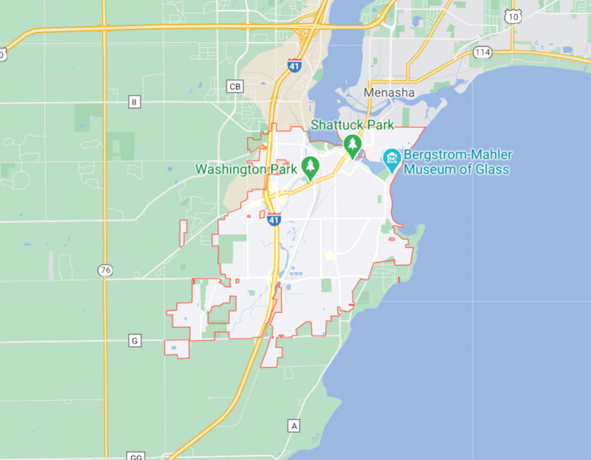Map of Neenah Wisconsin