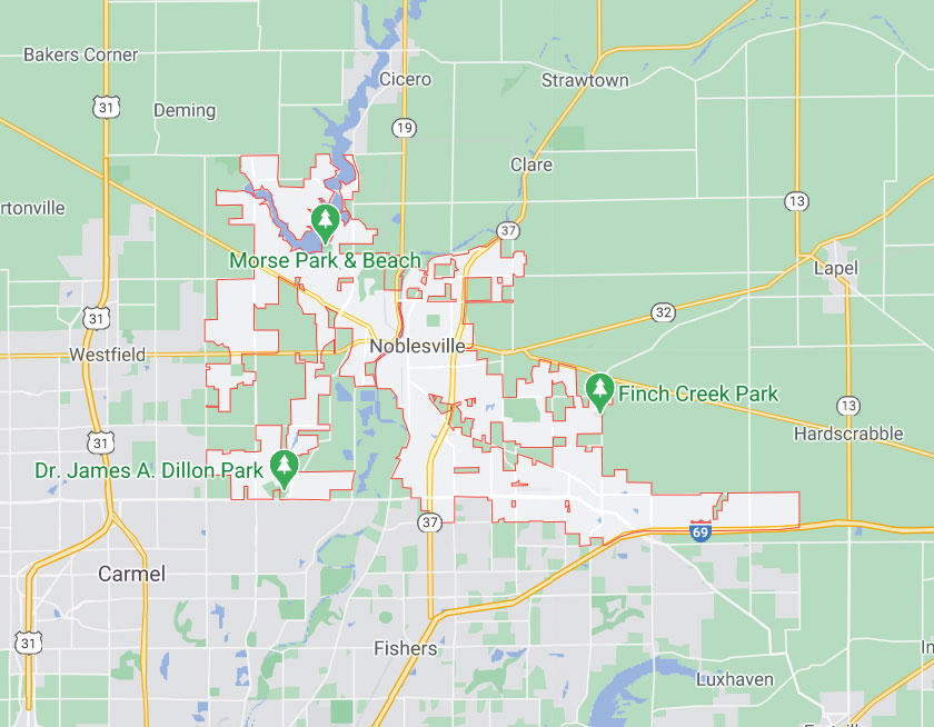 Map of Noblesville Indiana