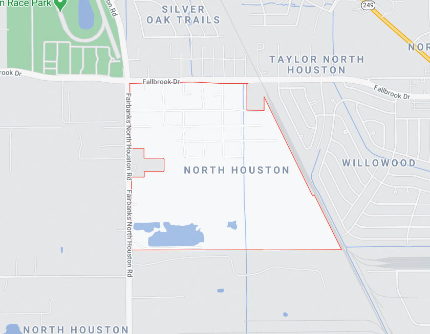 Map of North Houston Texas