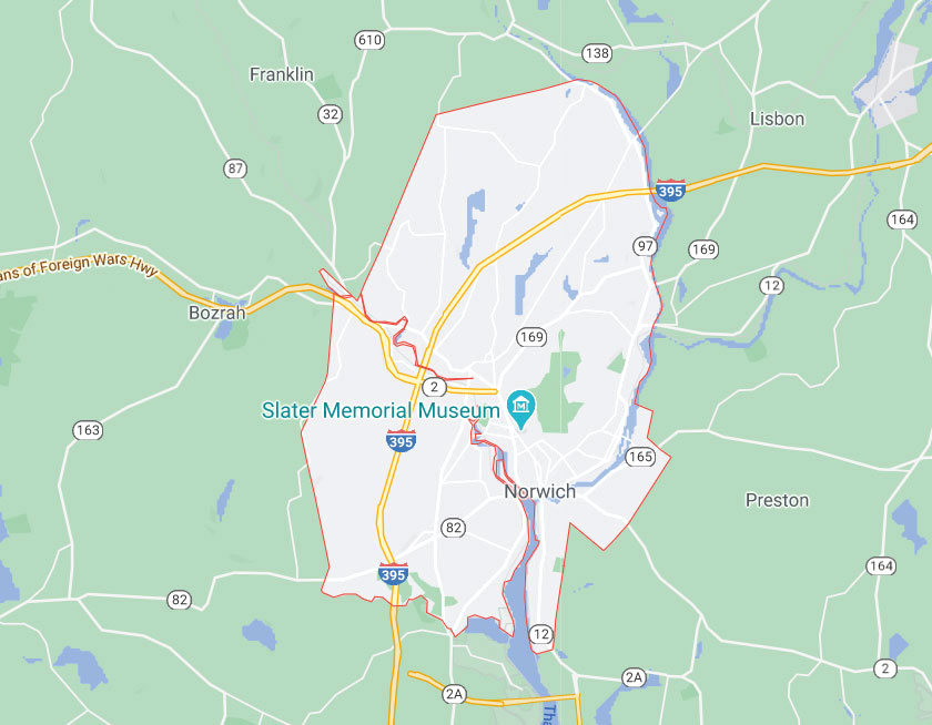 Map of Norwich Connecticut