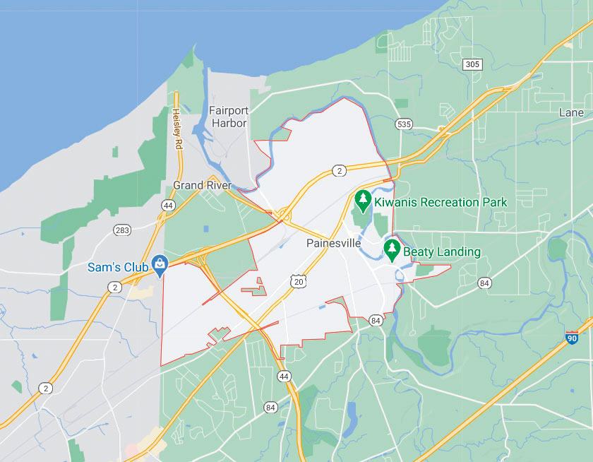 Map of Painesville Ohio