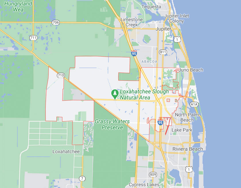 Map of Palm Beach Gardens Florida