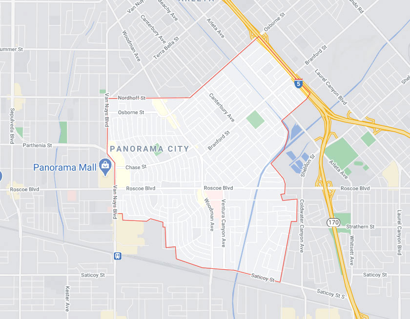 Map of Panorama City California