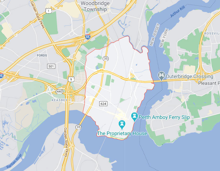 Map of Perth Amboy New Jersey