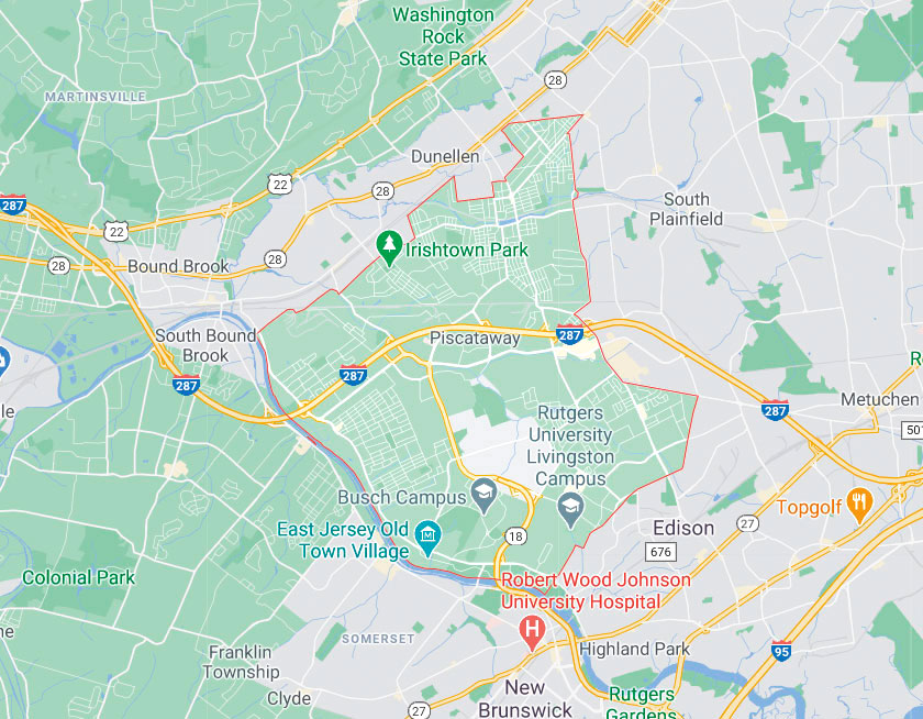 Map of Piscataway New Jersey