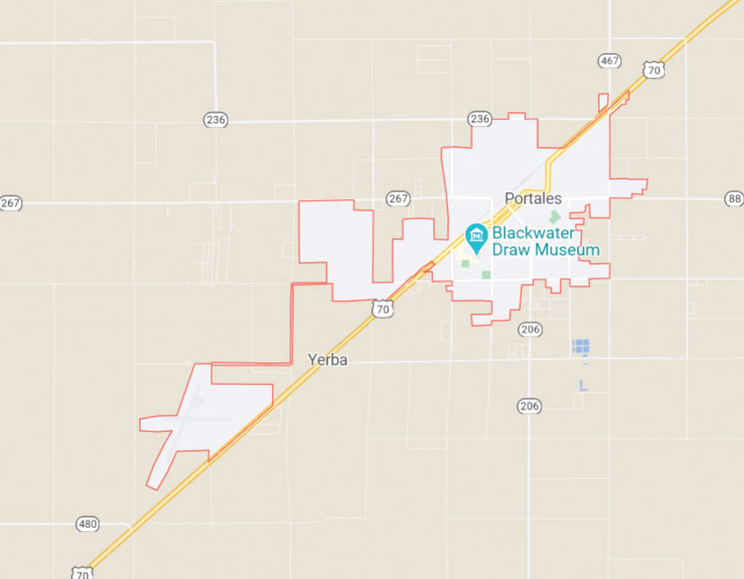 Map of Portales New Mexico