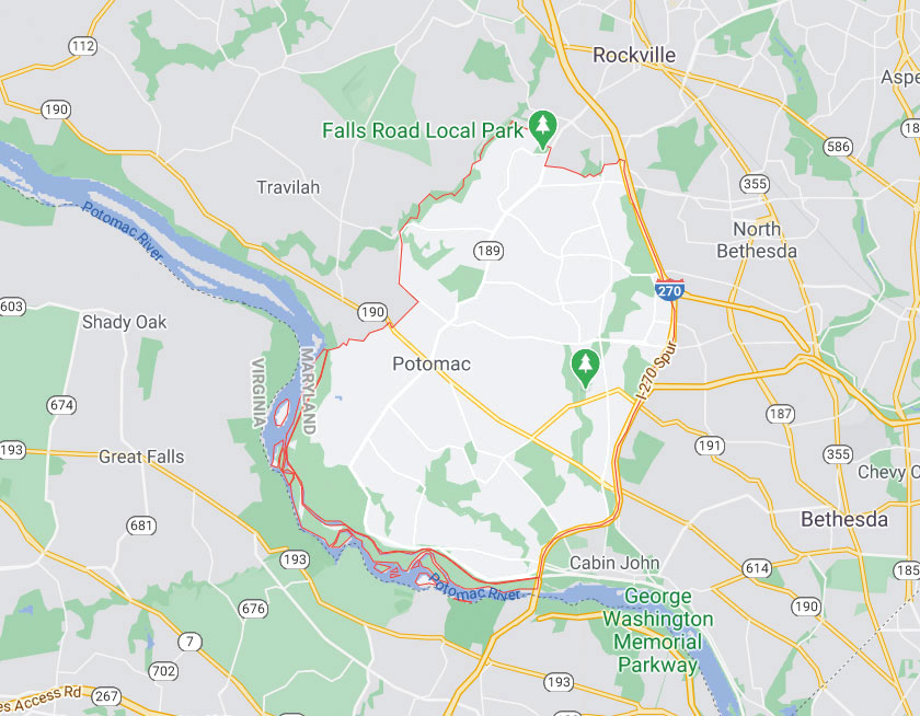 Map of Potomac Maryland