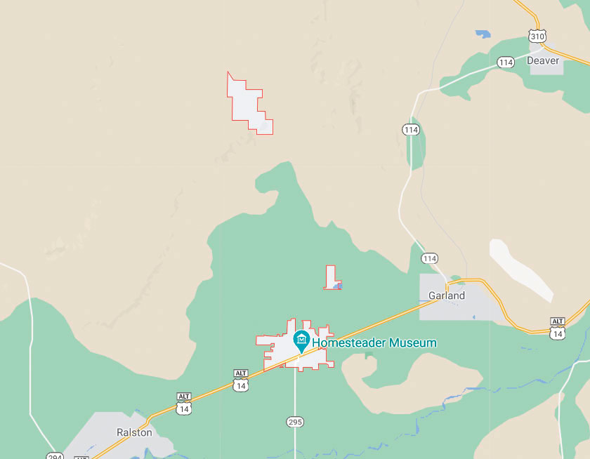 Map of Powell Wyoming